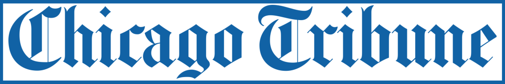 Logo of the Chicago Tribune, featuring the name in stylized blue typography.